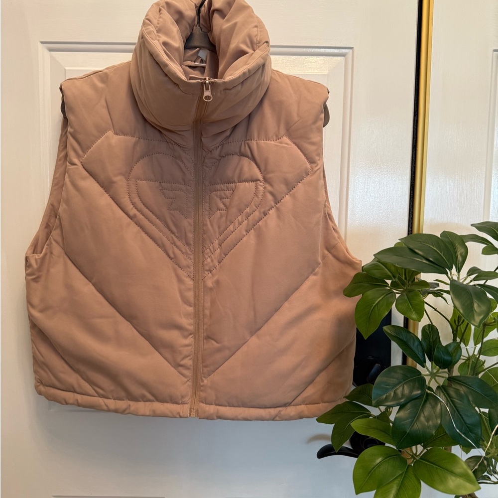 Roxy Kelia khaki/Tan CroppedPuffer Vest